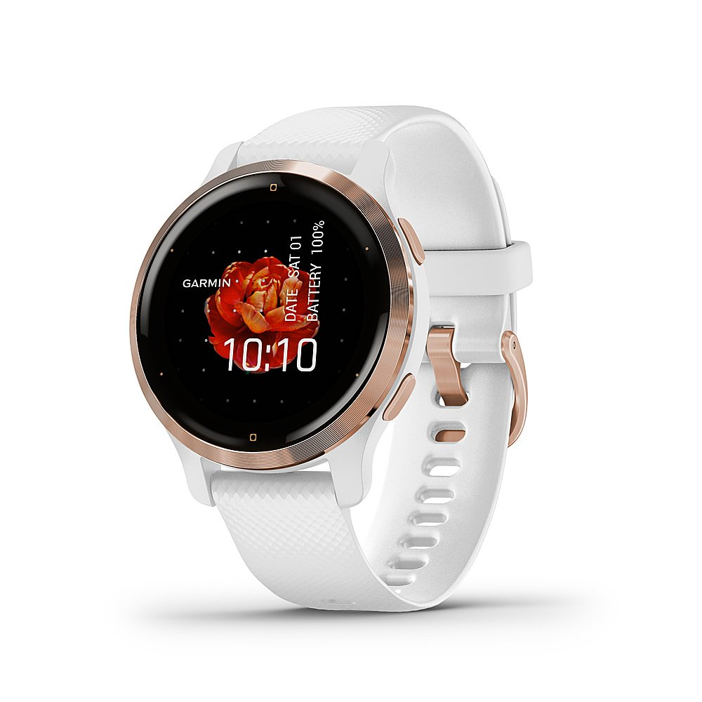 Garmin - Venu 2S GPS Smartwatch 40 mm Fiber-Reinforced Polymer - Rose Gold Bezel with White Case